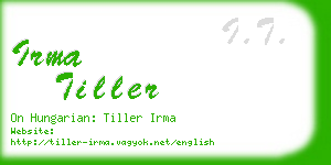 irma tiller business card